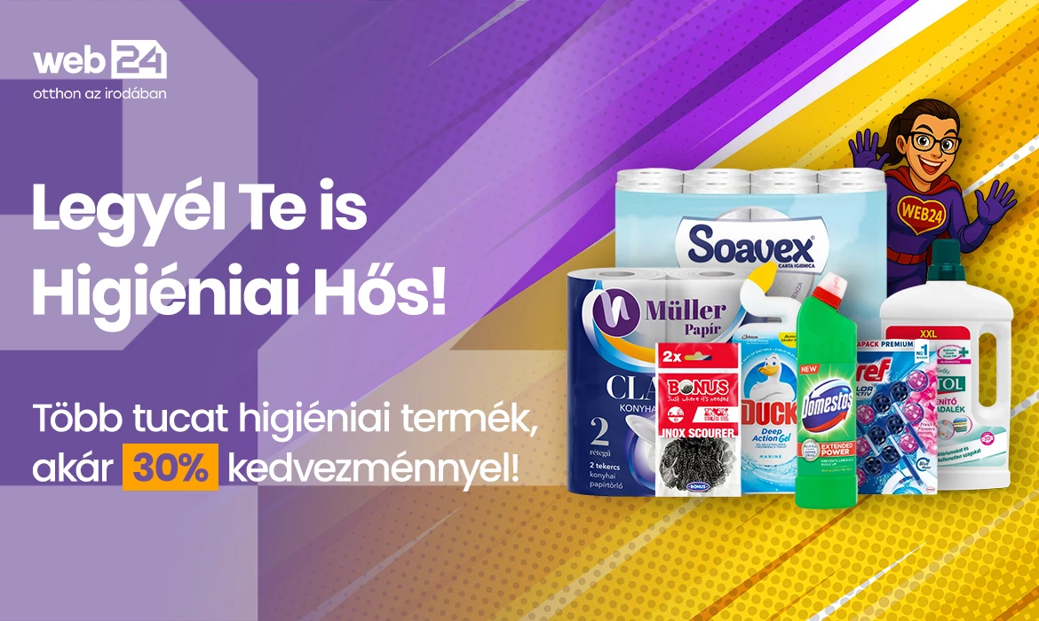 Legyél Te is Higiéniai Hős! Több tucat higiéniai termék akár 30% kedvezménnyel!