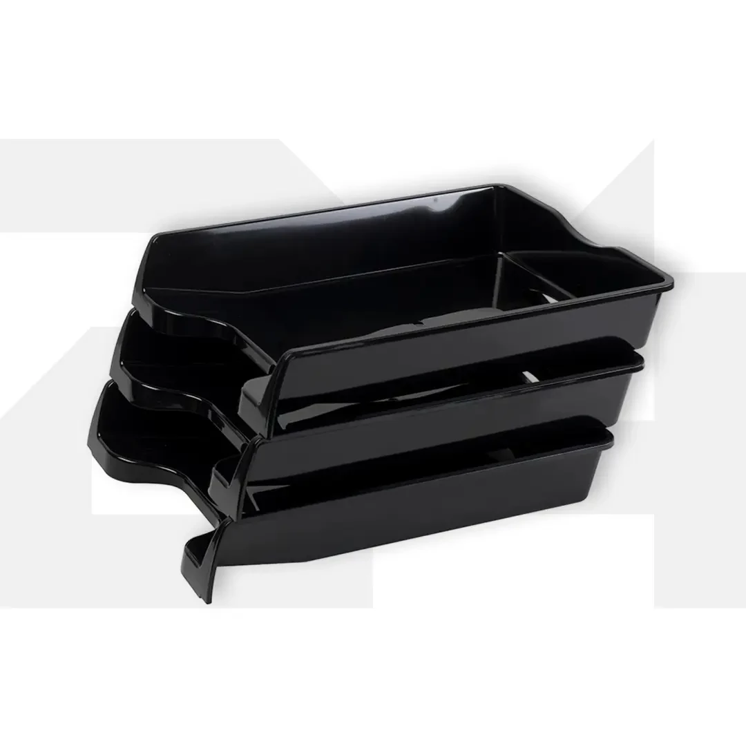 Irattálca műanyag 355, 355x255x60mm, Bluering® fekete