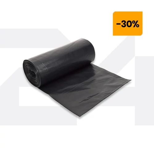 Szemeteszsák, 200 liter, 95 x 120 cm, 10 db/tekercs, 30 mikron, fekete
