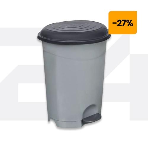Szemetes kuka, pedálos, műanyag, 12 literes, szürke, UP126