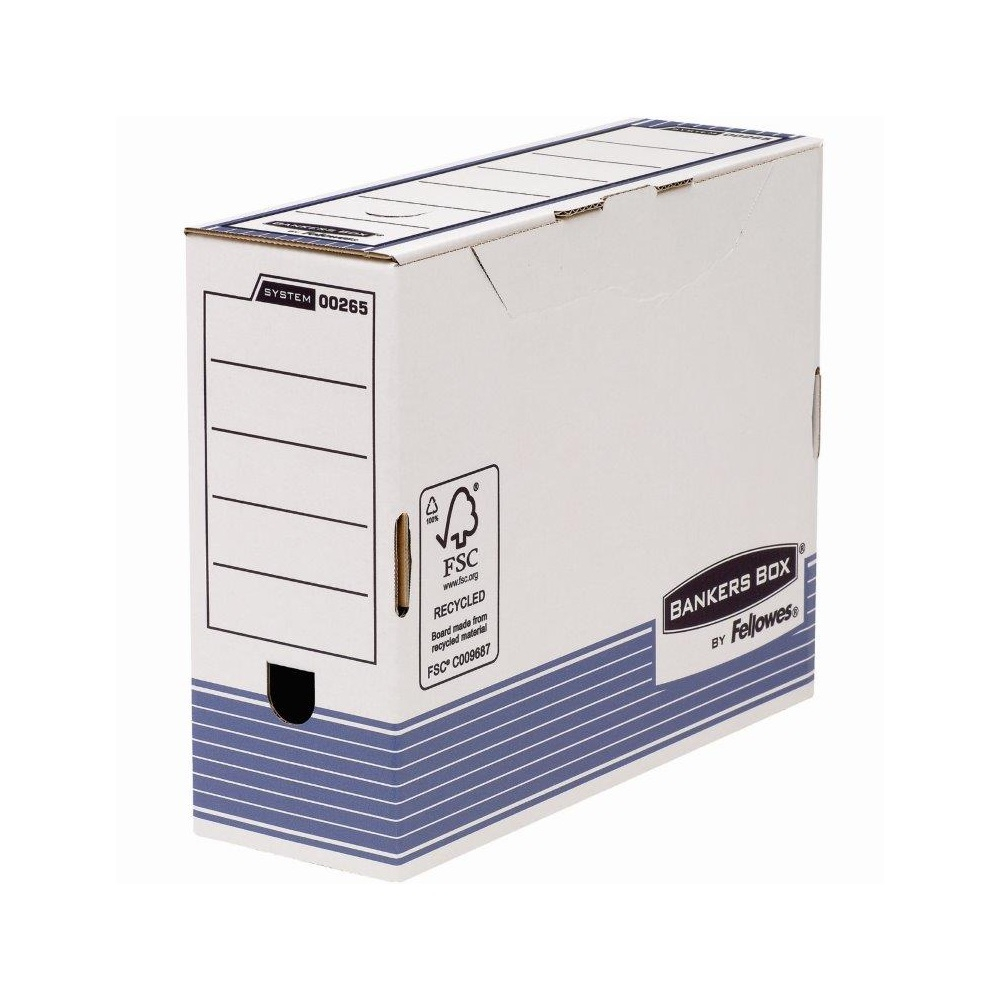 Archiváló doboz 100mm, Fellowes® Bankers Box System, 10 db/csomag, kék