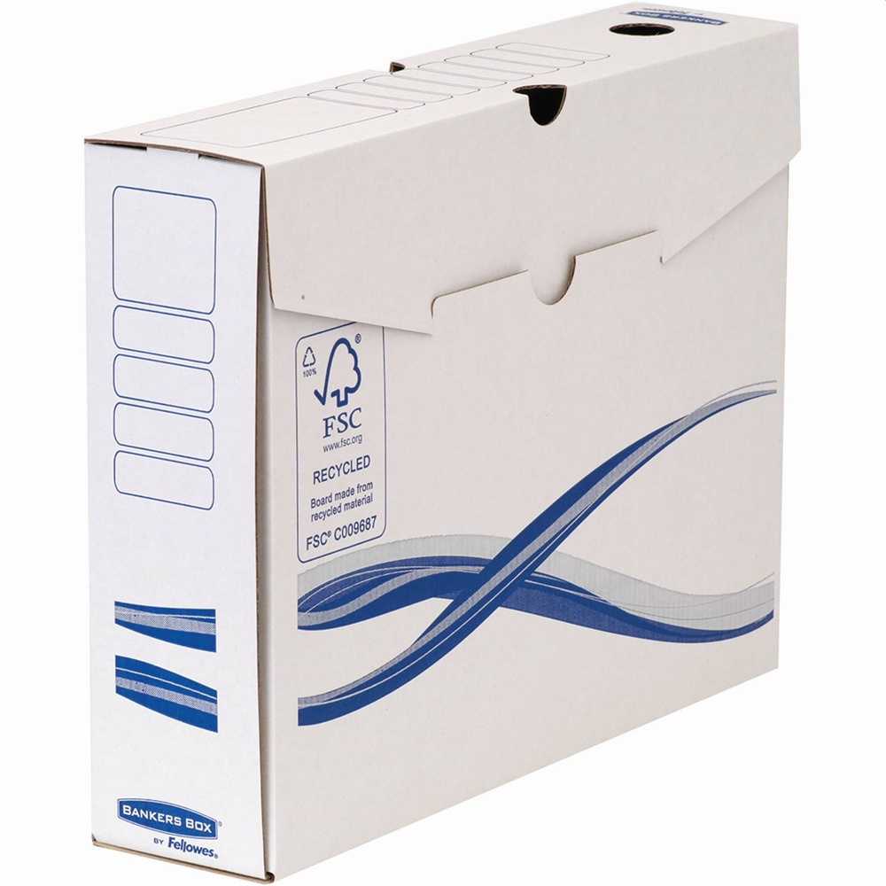 Archiváló doboz A4, 80mm, Fellowes® Bankers Box Basic, 10 db/csomag, kék-fehér