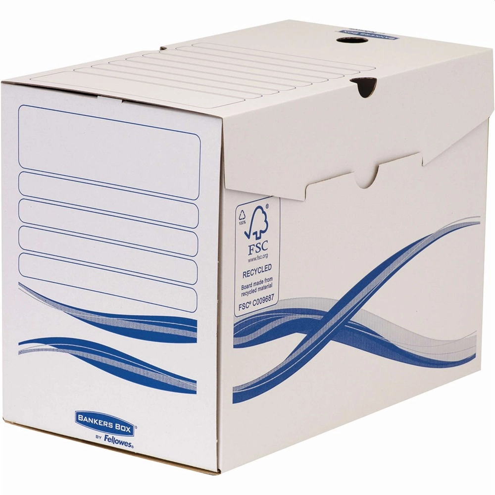 Archiváló doboz A4, 200mm, Fellowes® Bankers Box Basic, 25 db/csomag, kék-fehér