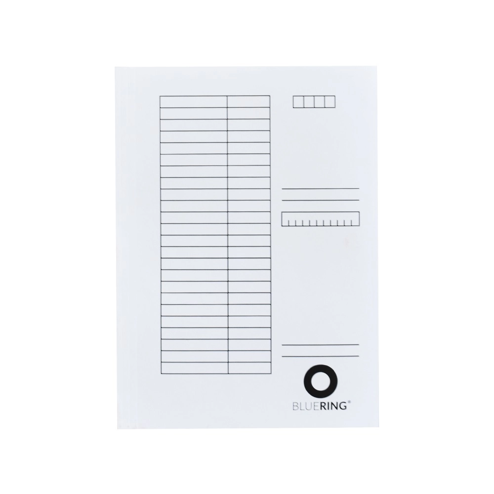 Iratgyűjtő, táblázatos pólyás dosszié A4, 230g. karton Bluering® fehér