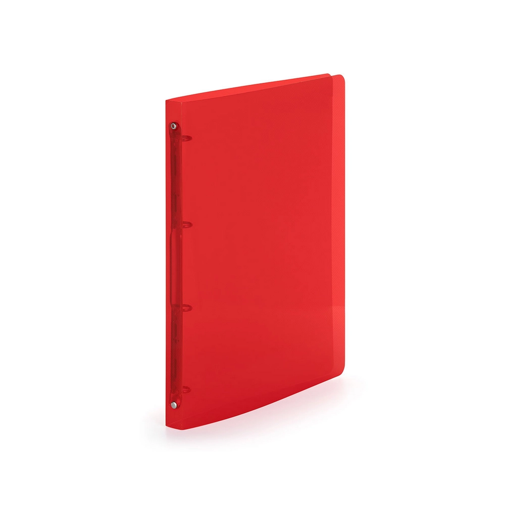 Gyűrűskönyv A4, 4 gyűrűs 2cm gerinc áttetsző PP,  Karton P+P Lines piros