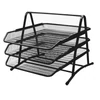 Bluering 3 szintes fémhálós irattálca fekete