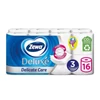 Zewa Delicate Care Deluxe toalettpapír, 3 rétegű, 100 % cellulóz, illatmentes, 16 tekercses csomag