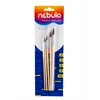 Nebulo ecsetkészlet 5 db natúr fa nyél 2-4-6-8-10 méret iskolai festéshez