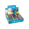 Radír CONNECT plasztik, 6 x 6szín, 36db/ kínáló doboz