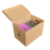 Archiváló konténer karton doboz fedeles 42x31x32cm, felfelé nyíló tetővel (kívül záródó) Bluering® barna