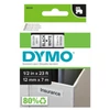 Dymo D1 eredeti feliratozószalag 12 mm × 7 m, fekete-fehér, S0720530/45013 – irodai és ipari használatra