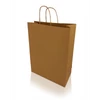 Sodrottfüles papírtáska L méretben (320×420×150 mm), bordázott barna, 200 darabos dobozban – környezetbarát csomagolás