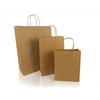 Sodrottfüles papírtáska L méretben (320×420×150 mm), bordázott barna, 200 darabos dobozban – környezetbarát csomagolás