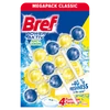 Bref Power Aktiv WC-illatosító, Lemon illat, 3×50 g golyós kiszerelés – kosaras rögzítés, stabil frissesség
