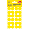 Etikett címke, jelölésre o18 mm, 24 címke/ív, 4 ív/doboz, Avery sárga