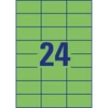 Etikett címke, univerzális 70 x37 mm, 24 címke/ív, 100 ív/doboz, Avery zöld