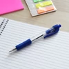 Bluering® R2 golyóstoll 0,7 mm, nyomógombos, gumírozott fogórész, kék írásszínű, áttetsző kék testtel