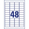 Etikett címke, univerzális visszaszedhető 45,7 x21,2 mm, 48 címke/ív, 25 ív/doboz, Avery fehér