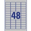 Etikett címke, 45,7 x21,2mm, ipari poliészter, 48 címke/ív, 20 ív/doboz, Avery ezüst