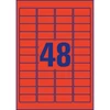 Etikett címke, univerzális visszaszedhető 45,7 x21,2 mm, 48 címke/ív, 20 ív/doboz, Avery piros