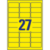 Etikett címke, időjárásálló poliészter, 63,5 x29,6 mm, 27 címke/ív, 8 ív/doboz, Avery sárga