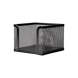 Fornax fekete fémhálós kockatömbtartó – asztali jegyzetkocka rendező modern irodai megjelenéssel