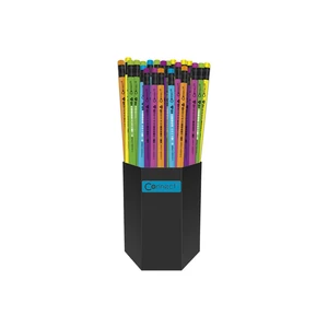 Grafitceruza HB, radíros, vegyes fluo színű test Connect 72 db/csomag
