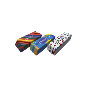 Connect mintás radírok – színes, dekorált radírkészlet 36 darabos gyűjtőben