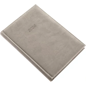 Határidőnapló Bolero A/5, napi krémszínű lapokkal szürke Realsystem 2026.