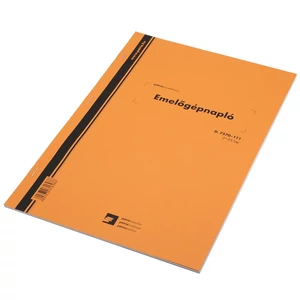 Emelőgépnapló A4 álló, 225 lapos - dokumentált üzemeltetés