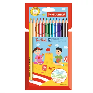 Színes ceruza készlet, háromszögletű vastag, 203/12 Stabilo TRIO 12 klf. szín