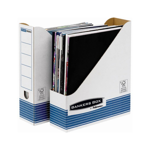 Iratpapucs 8cm, karton, Bankers Box System by Fellowes® 10 db/csomag, kék