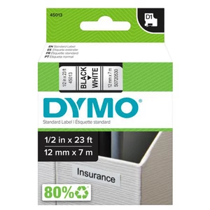 Dymo D1 eredeti feliratozószalag 12 mm × 7 m, fekete-fehér, S0720530/45013 – irodai és ipari használatra