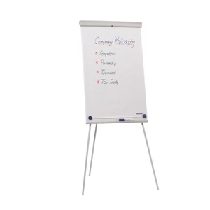 Franken ValueLine mágneses flipchart tábla 68 × 105 cm, állítható magasság, fehér, markerrel írható és törölhető