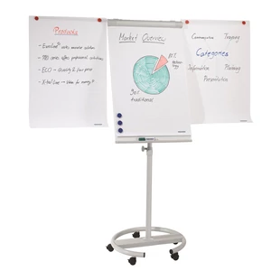 Flipchart tábla mobil 68x105cm, mágneses, 2 db segédkarral, 5 görgős Premium line  F2400/N Franken
