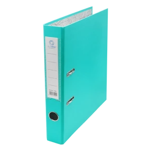 Bluering Smart türkiz iratrendező, A4 méretű, 5 cm gerincvastagsággal, lapraszerelt kivitelben, emelőkaros mechanikával