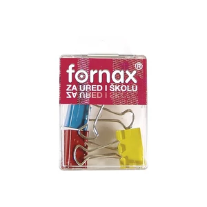 Fornax binder csipesz 25 mm színes 4 db műanyag dobozban