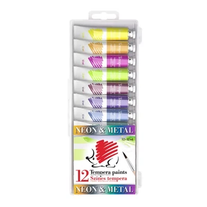 Tempera színes 12x12ml, Süni Ico 12 neon színek