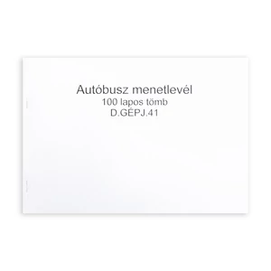 Autóbusz menetlevél A4, 100lap,os fekvő D.GEPJ.41
