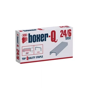 Boxer-Q 24/6 tűzőkapocs, dobozos kiszerelés, horganyzott acél, irodai és iskolai tűzéshez