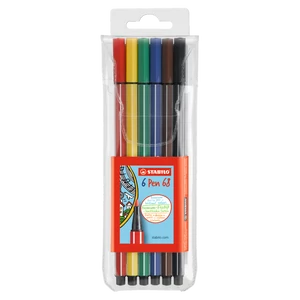 STABILO Pen 68 6 darabos filctoll készlet – 1 mm M – színes rostirónok kreatív használatra