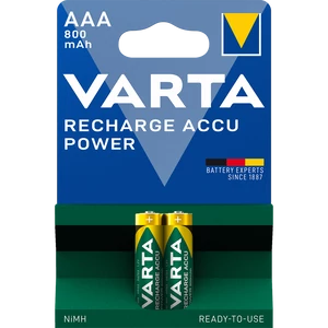 Varta Power tölthető AAA akku 800 mAh – 2 db – távirányítóhoz, vezeték nélküli egérhez, billentyűzethez