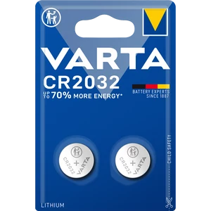 Két darabos Varta CR2032 lítium gombelem csomag mérlegek, órák és elektronikus eszközök áramellátásához
