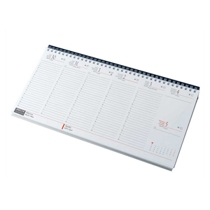 Asztali naptár 320mmx155mm, fehérlapok fekvő fekete műbörrel borított tartóval Realsystem 2023.