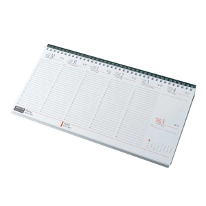 Asztali naptár 320mmx155mm, fehérlapok fekvő zöld műbörrel borított tartóval Realsystem 2023.