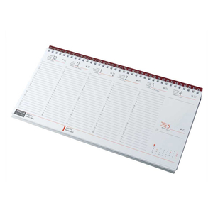 Asztali naptár 320mmx155mm, fehérlapok fekvő bordó műbörrel borított tartóval Realsystem 2023.