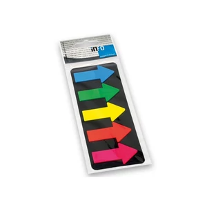 Info Notes nyíl alakú jelölőcímke 25×45 mm – 5×25 lap, műanyag, több színben dokumentumok jelöléséhez