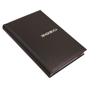 Határidőnapló Carbon A/5, napi fehér lapokkal acél Realsystem 2026.