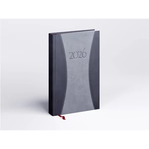 Határidőnapló Prémium A B/5, heti krémszínű lapokkal szürke Realsystem 2026.