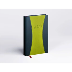 Határidőnapló Prémium A B/5, heti krémszínű lapokkal zöld Realsystem 2026.